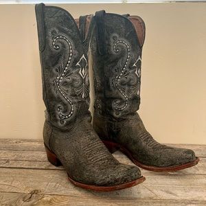 Ferrini boots distressed black western boots